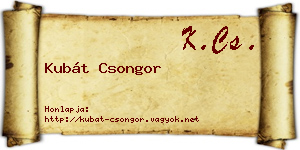 Kubát Csongor névjegykártya